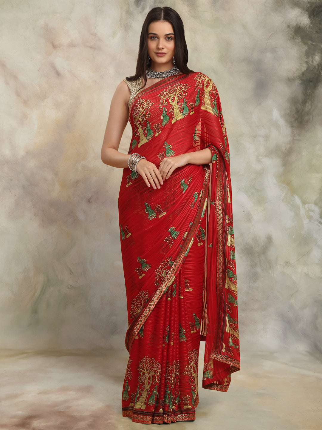 Classic Red Asthajari Saree