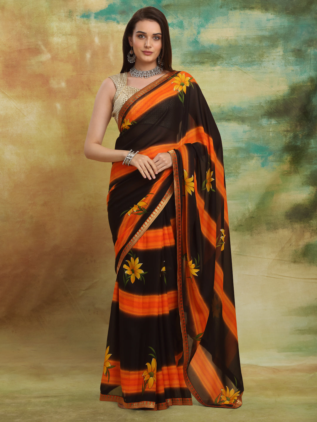 Dusky Flame Printed Reniyal
