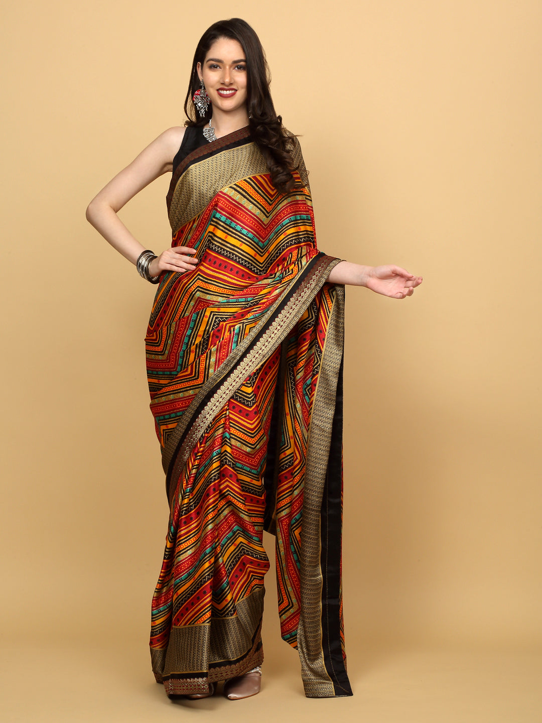 Traditional Brightmoss Multi Color Saree