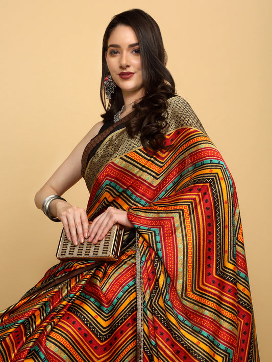 Traditional Brightmoss Multi Color Saree