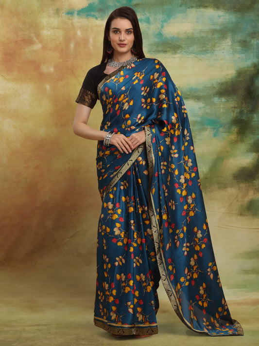 Blue Flower Printed Brightmoss