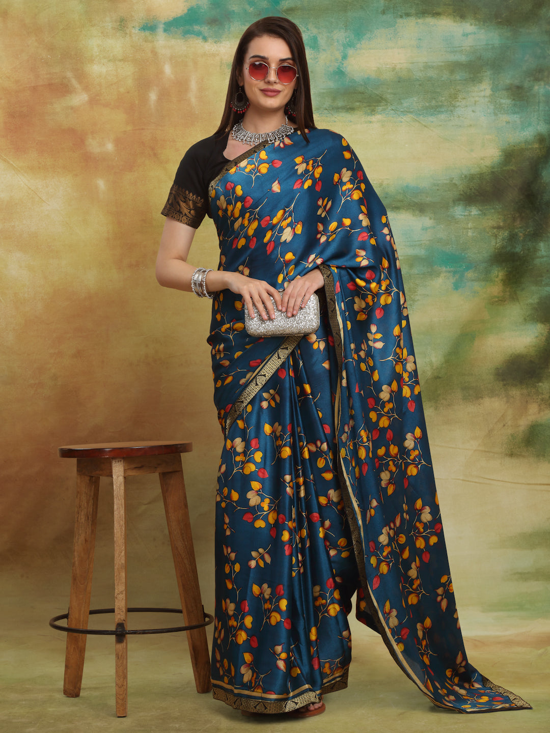 Blue Flower Printed Brightmoss